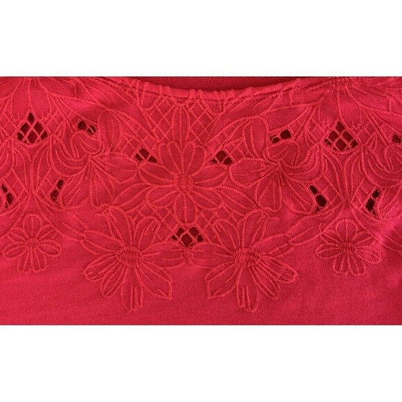 Torrid Red French Terry Off Shoulder Sweatshirt Top Embroidered Holiday 3‎ (3X) - Picture 3 of 8